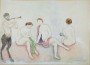 Werneke, Franz (1906-1989) Satyr mit drei Damen, Aquarell über Bleistift auf Papier.